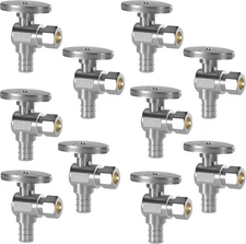Hourleey 10 Pack Angle Stop Valve, Water Shut Off Valve (Pack of 10) 