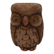 Vintage Hollow  Ceramic Pottery Owl Figurine