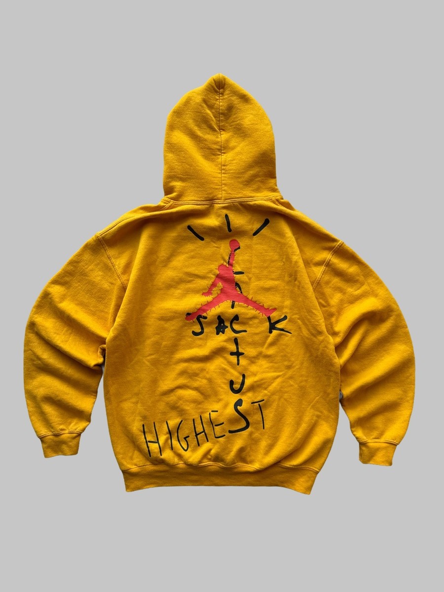 Travis Scott Jordan Cactus Jack Highest Hoodie Size M Yellow USA