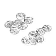 Snap Buttons, 25mm Copper Sew-on Press Button Fastener Silver Tone 20 Sets