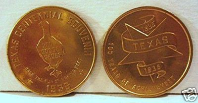 1936 Red Goose Shoes Texas Centennial Token / Old Stock