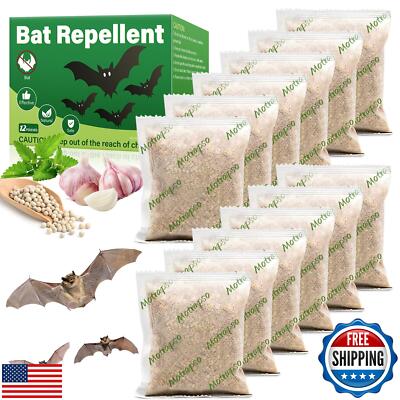 12 Pack Bat and Bird Repellent Pouches - Natural Peppermint Oil Eagle Repelle