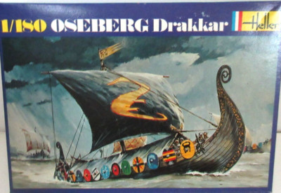 HELLER 1/180 OSEBERG DRAKKAR VIKING SHIP  #056 vintage open box
