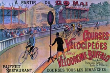 BICYCLE BIKE VELODROME BUFFALO CYCLE RACING TRACK FRENCH VINTAGE POSTER REPRO