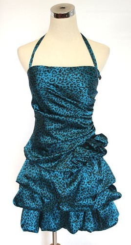 Nuevo Jump Apparel Vestido Corto Estampado Animal Talla 7 Halter Baile de graduación Formal Negro $90 - Imagen 8 de 13