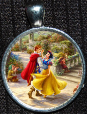 Princess Snow White Prince Disney Disneyland Silver Pendant Necklace Jewelry