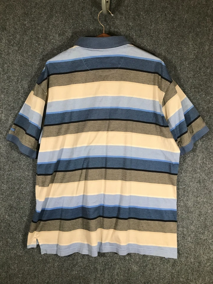 Camiseta Polo IZOD Para Hombres XL Manga Corta Calce Regular Informal Cuello Rayas Suave Foto 2 de 4