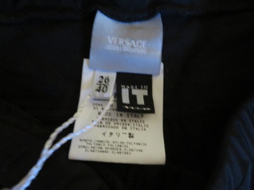 VERSACE JEANS COUTURE BLACK + WHITE FITTED STRETCH CROP LEGGINGS BNWT - Picture 4 of 7