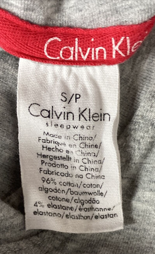 Calvin Klein Ropa de Dormir Camiseta Mujer Pequeña Manga Larga Gris Elástico Suave - Imagen 11 de 13
