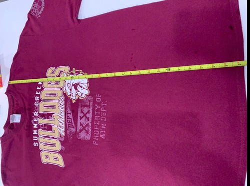 Summer Creek - BULLDOGS Athletics Wine T-Shit Pre-Owned - Picture 3 of 7