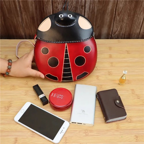 Genuine Leather Cartoon Scarab Multifunctional Shoulder Crossbody Backpack - Picture 11 of 13