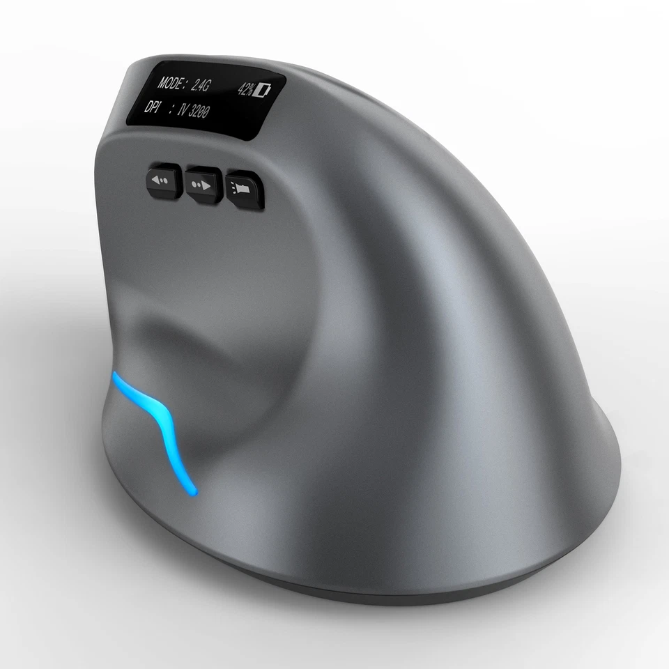 Ergonomic Silent Optical Vertical Mouse 8 Button Wireless 2.4GHz 3200DPI G7K6 - Image 2 of 4