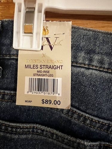 Women's Gloria Vanderbilt x Christian Siriano Miles Straight Leg Mid Rise Jeans - Picture 4 of 6