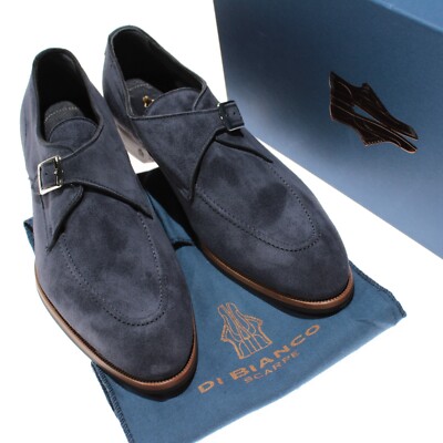 Di Bianco NWB Parma Suede Denim Monk Strap Dress Shoes Size 11 US in Blue