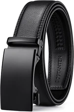 Mens Belt Leather Ratchet Belt for Men Dress and Casual with Adjustable Buckle, 