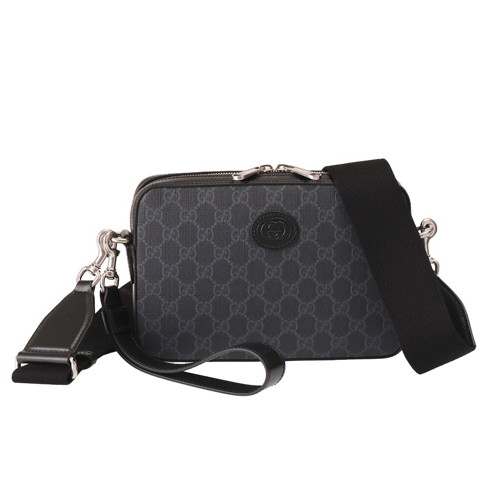 GUCCI 黒 レザー ショルダーバッグ 製品:70346892THF-1000 GUCCI 黒 レザー ショルダーバッグ 製品:70346892THF-1000