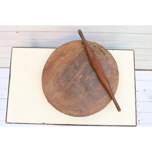Wooden Chakla Belan set Vintage Style Simple Kitchen Ware Indien Roti Making set - Image 2 of 4