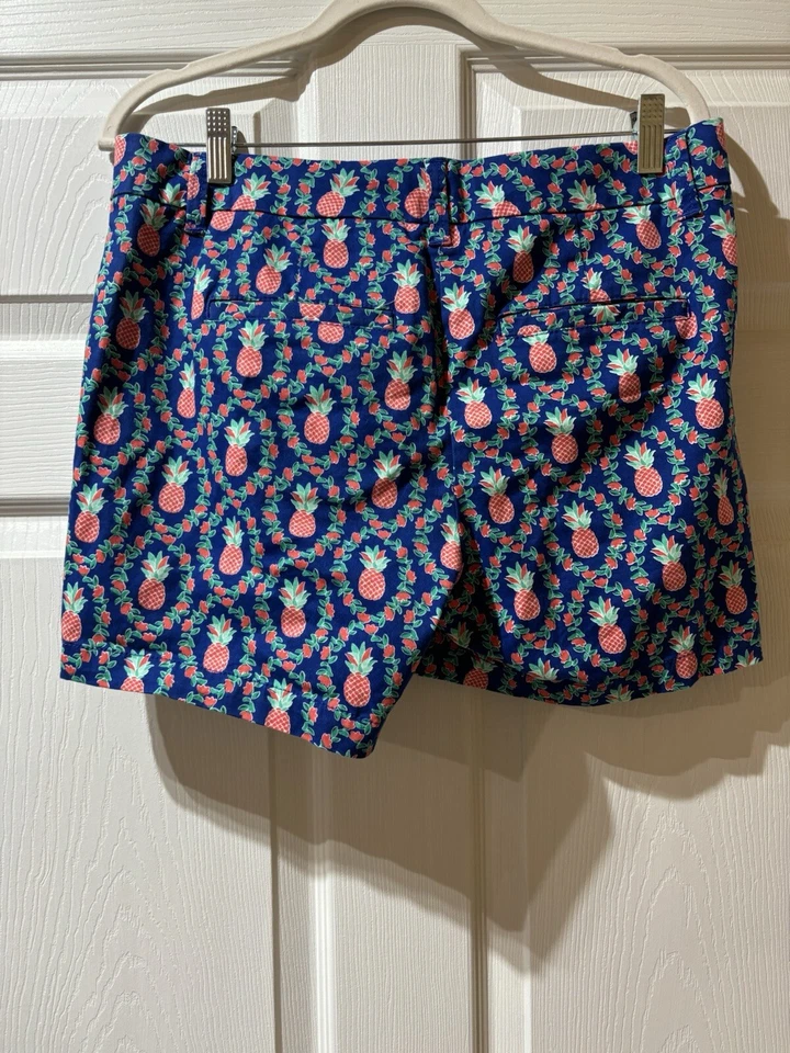 Pantalones Cortos Crown & Ivy Caroline Mujer Azul Marino Estampado Piña Talla 6 Foto 2 de 4