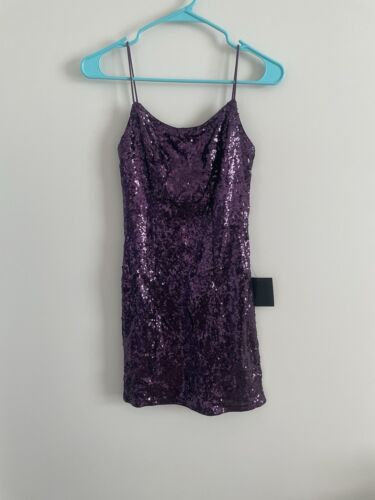 LULU'S Purple Sequin Bodycon Mini Dress SIZE SMALL - Picture 2 of 6
