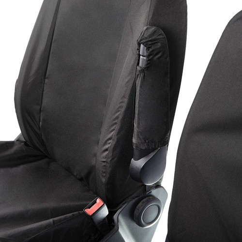 VW CRAFTER TIPPER FRONT SEAT COVERS TAILORED WATERPROOF (2017 ONWARDS) BLACK 308 - Picture 21 of 24