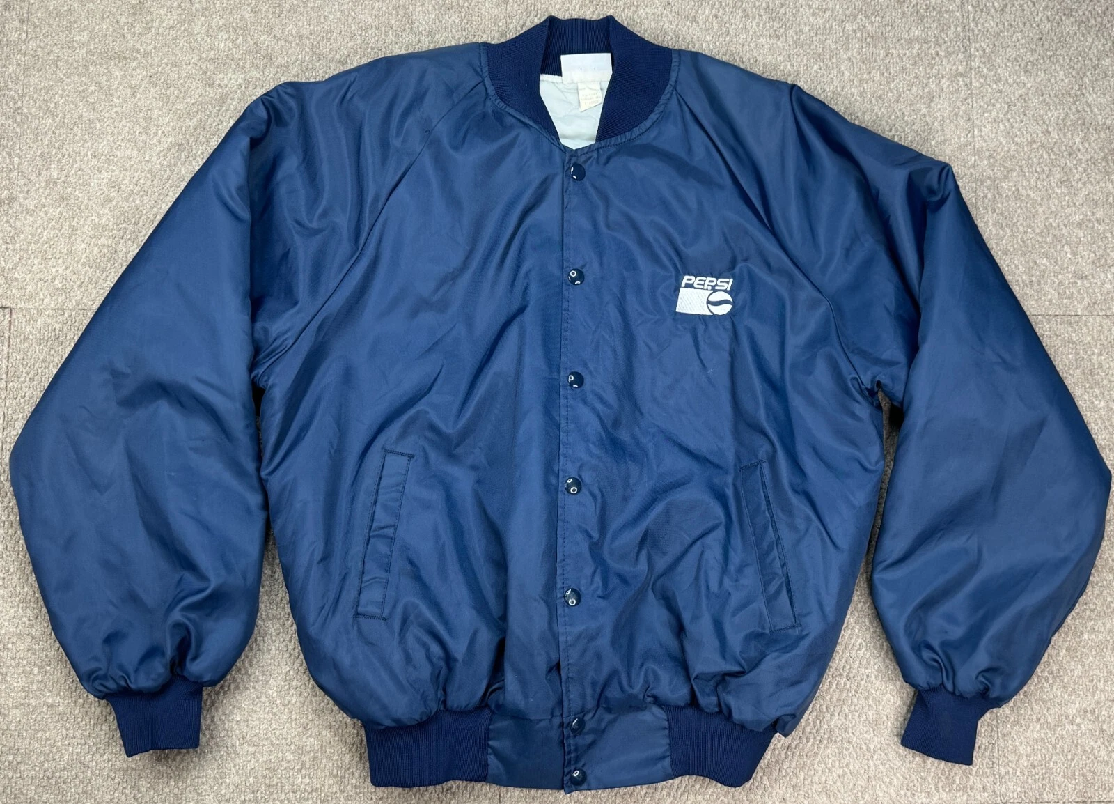 Hartwell Sports Pepsi Cola Vtg Men's Button Up Long Sleeve Bomber Jacket Size XL