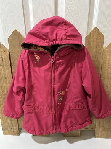 Carter’s Kids Reversible Hooded Zippered Fleece Weatherproof Jacket Sz 4T EUC - Picture 1 of 8