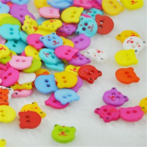 100Pcs 2 Holes Resin Buttons Assorted Shapes Craft Accessories DIY Garment Decor - Picture 33 of 48