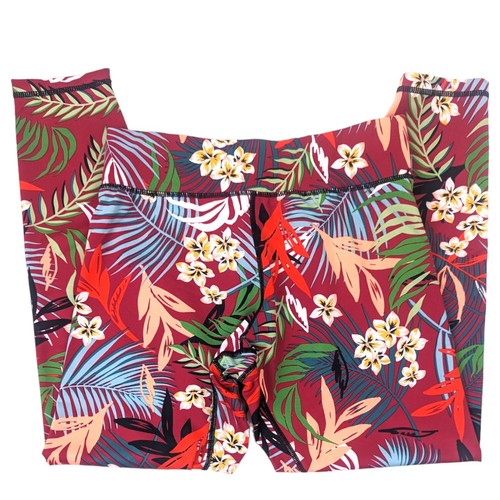 MinkPink Tropical Print Leggings Women Large Pink Athletic Workout Pants Stretch - Picture 4 of 10
