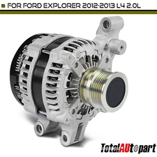 Alternator for Ford Explorer 12-13 L4 2.0L 200 A 12 V CCW 6-Groove Clutch Pulley