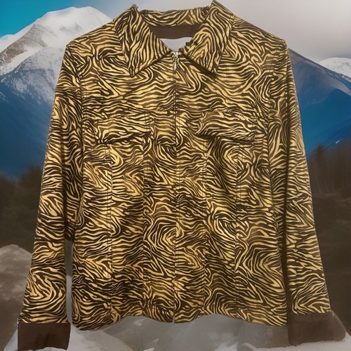 Maggie London Brown /Gold Animal Print Jacket Size 10 - Picture 3 of 11