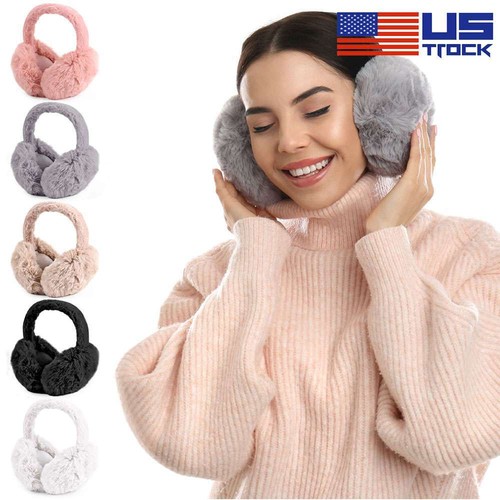 Invierno Mujeres Hombres Cálidos Piel Sintética Orejeras Suaves Orejeras de Peluche Plegables