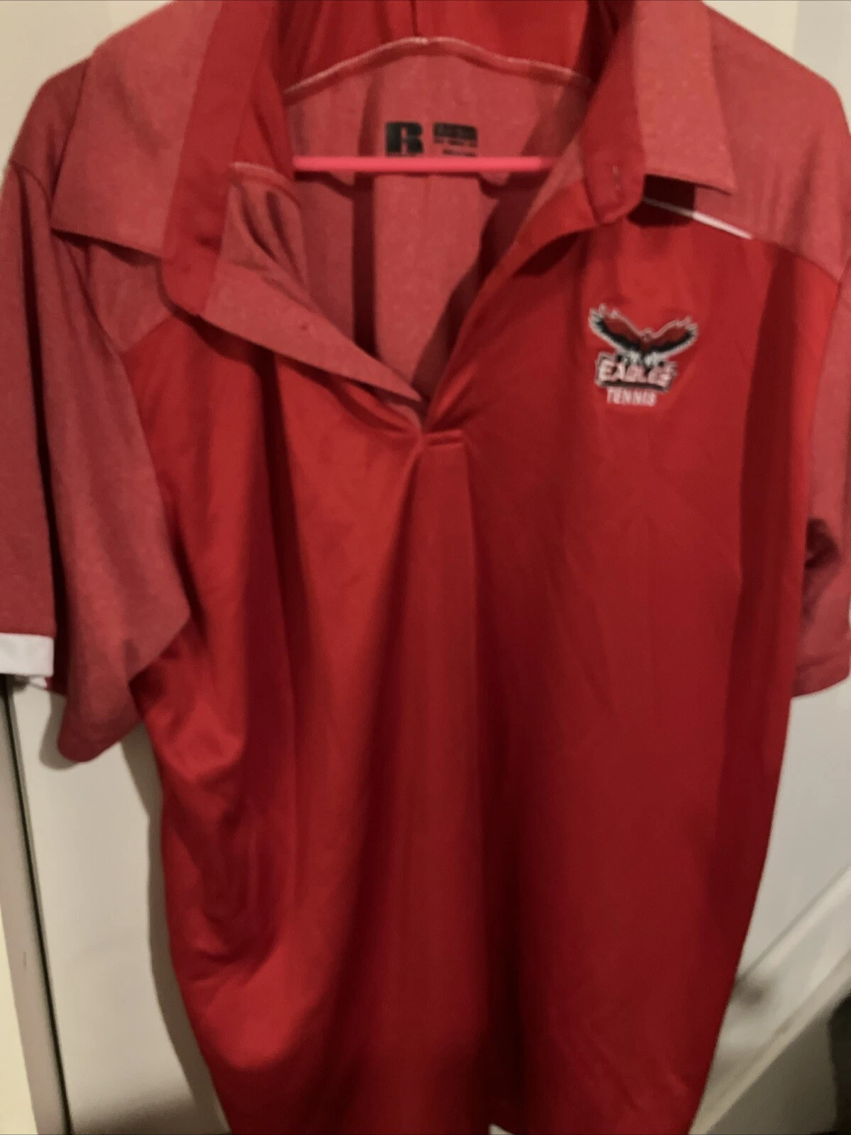 Dover Adult Unisex Red Dover Eagles Tennis Silky XL Polo Shirt