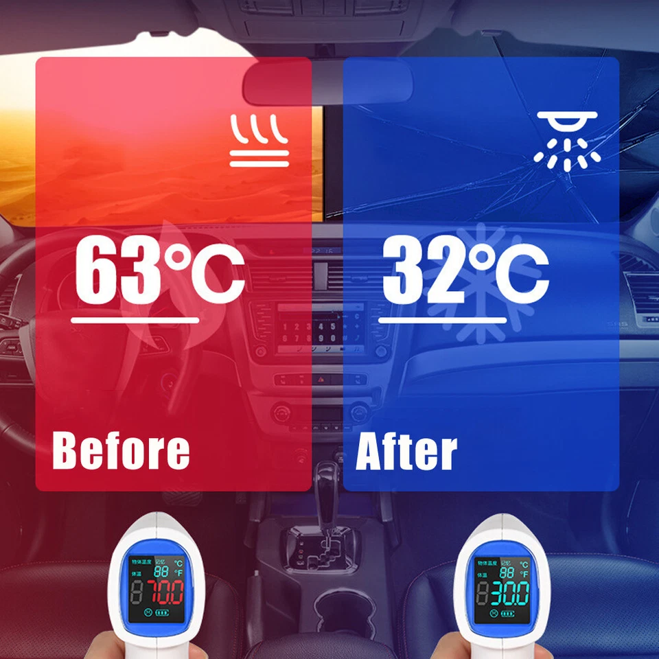 Parasol ventana delantera coche cubierta coche parasol coche parasol plegable Foto 3 de 4