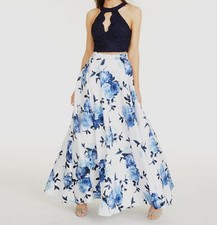 $130 City Studios Junior's Women's Floral 2-PC Lace Top Skirt Gown Dress Size 7