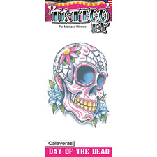 Tinsley Transfers Day of the Dead Calaveras Temporary Tattoo - Morris Costumes