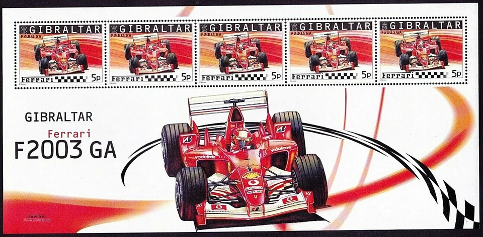 Gibraltar - "CARS ~ FORMULA 1 ~ FERRARI" MNH Stamp Sheetlet 2004 ! - Image 2 of 2