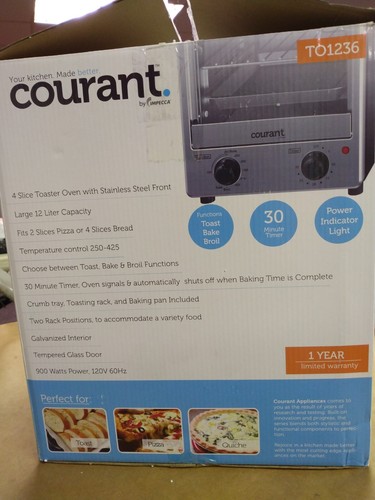Tostapane Courant 900 watt 4 fette frontale in acciaio inox - Foto 6 di 6