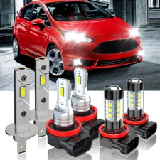 For Ford Fiesta 2014 2015 2016 - 6x LED Headlight High Low+Fog Light Bulbs 6000K