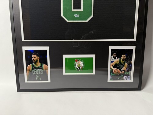 FRAMED Autographed/Signed JAYSON TATUM Boston Celtics Black Jersey Fanatics COA - Picture 4 of 6