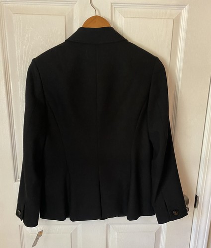 Talbots Blazer Coat Womens 4P Petite Made in Italy Black Wool Blend Lined NWT - Picture 3 of 9