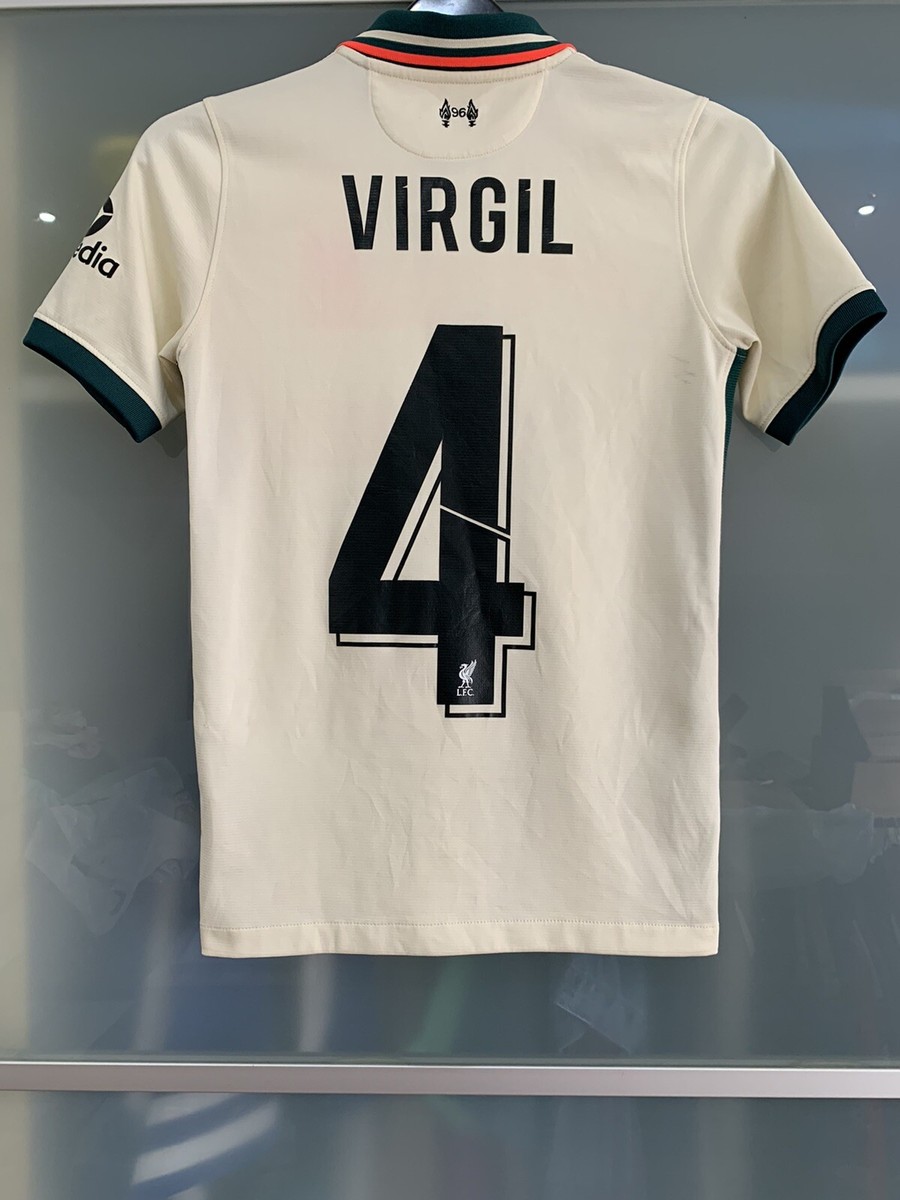 L.F.C. VIRGIL 4 シャツ クリーム色 リバプール 25-26 アウェイ 半袖 ユニフォーム No.4 フィルジル