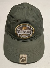 Yellowstone National Park Hat Cap Strap Back Green Logo Patch Adult Cotton