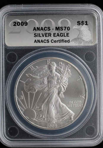 KAPPYSCOINS GH24 2009 ANACS MS70 AMERICAN SILVER EAGLE