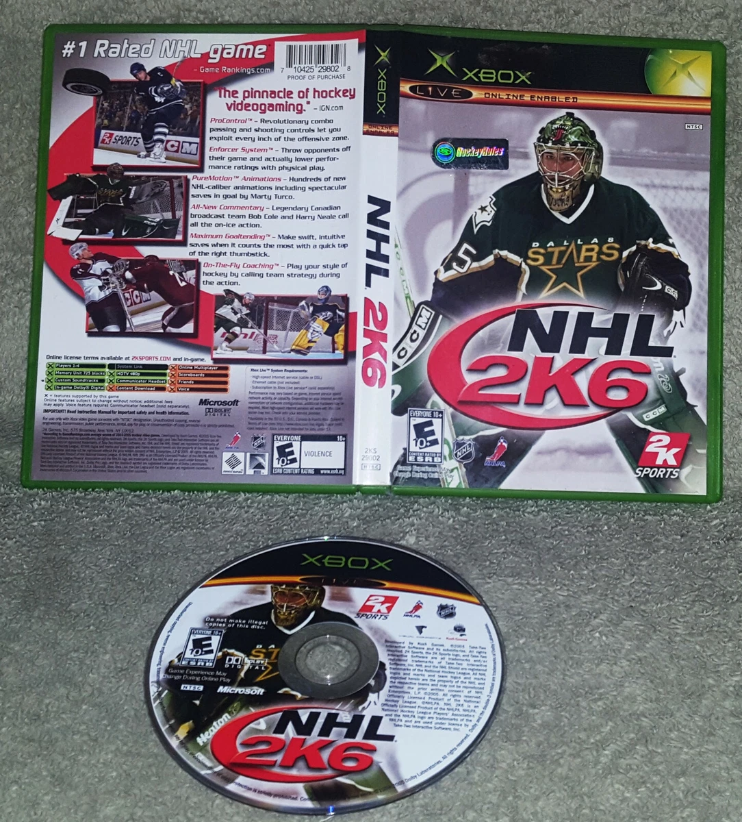 NHL 2K6 2006 06 Original Microsoft XBOX Hockey Sports 710425298028.