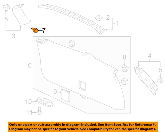 HONDA OEM 2016 Pilot Liftgate Tailgate HatchGate Trim Panel Clip