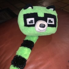 Minecraft Plush Fox Hoffa Green Black Stripped Tail