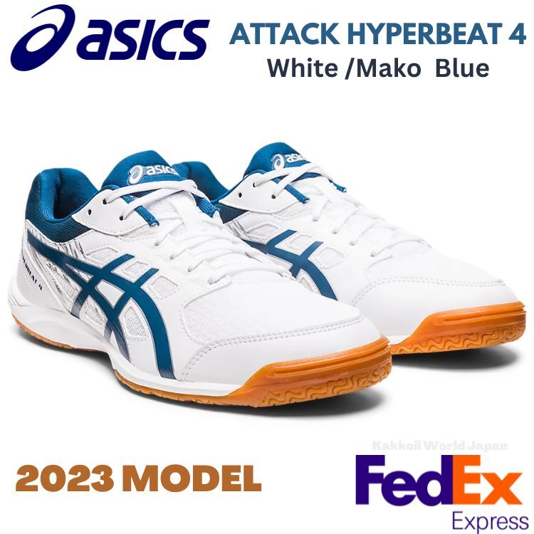 Asics Shoes ATTACK HYPERBEAT 4 White/ Mako Blue 1073A056 100