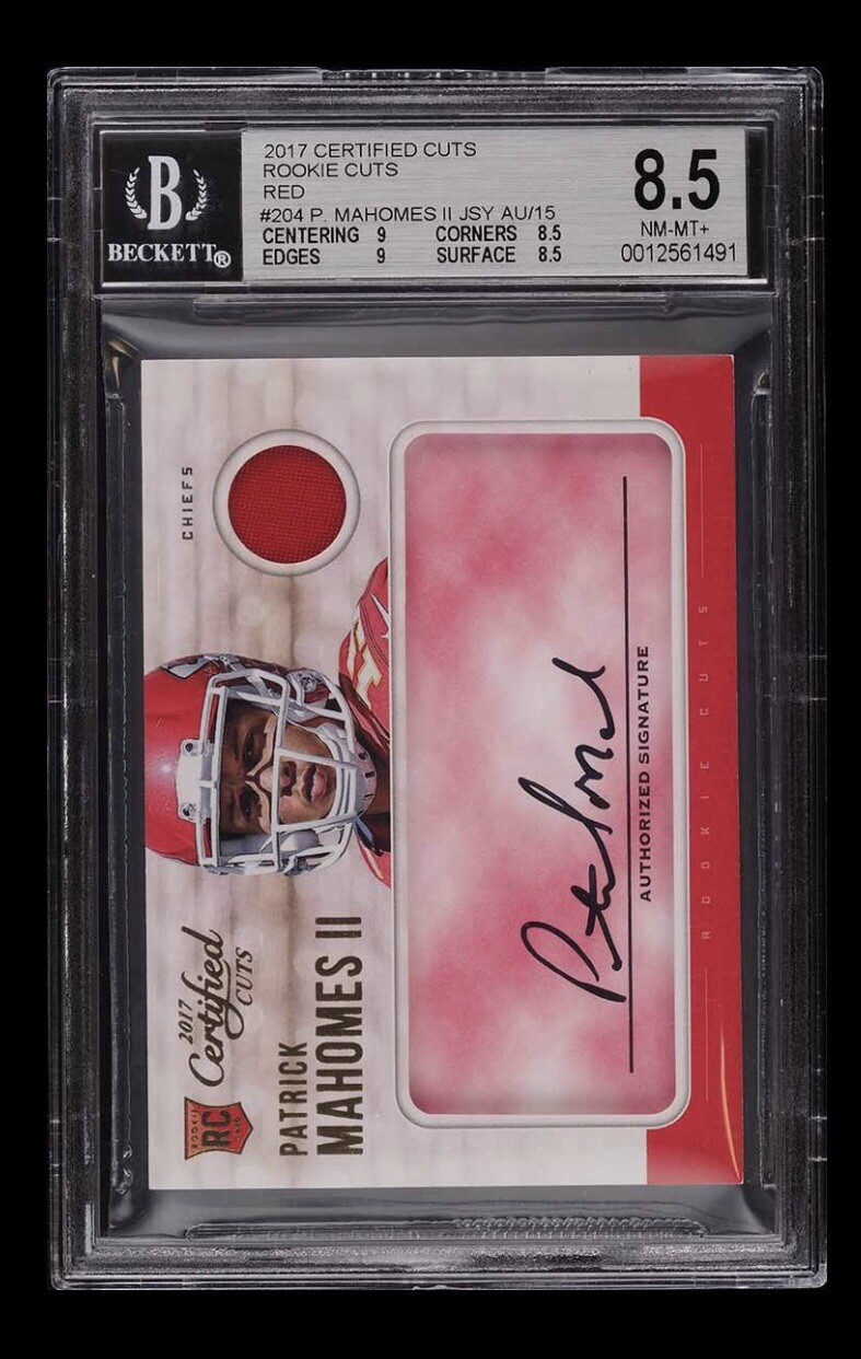 Patrick Mahomes Panini Donruss Certified Cuts #204 Autograph Relic-Red