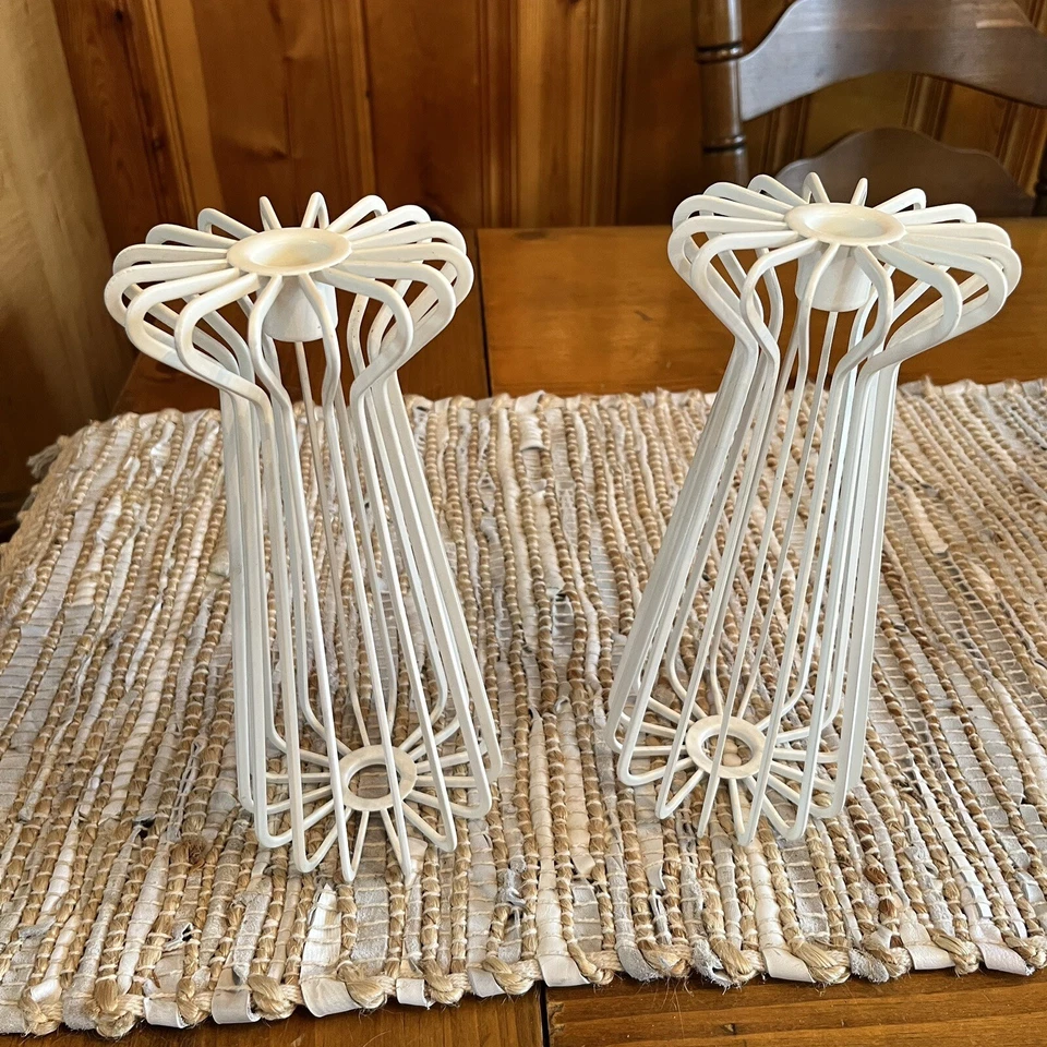 EHLEN JOHANSSON White Metal Wire Candle holders Scandinavian IKEA Vintage MCM - Image 3 of 4