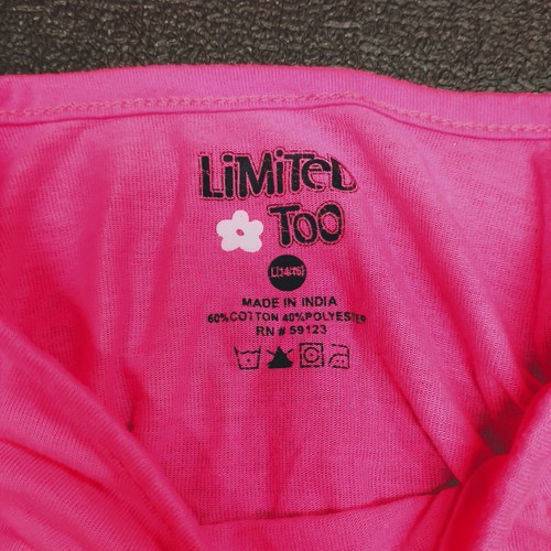 Limited Too Girls Size L Large 14-16 Bright Pink Short Sleeve Shirt - Picture 14 of 15